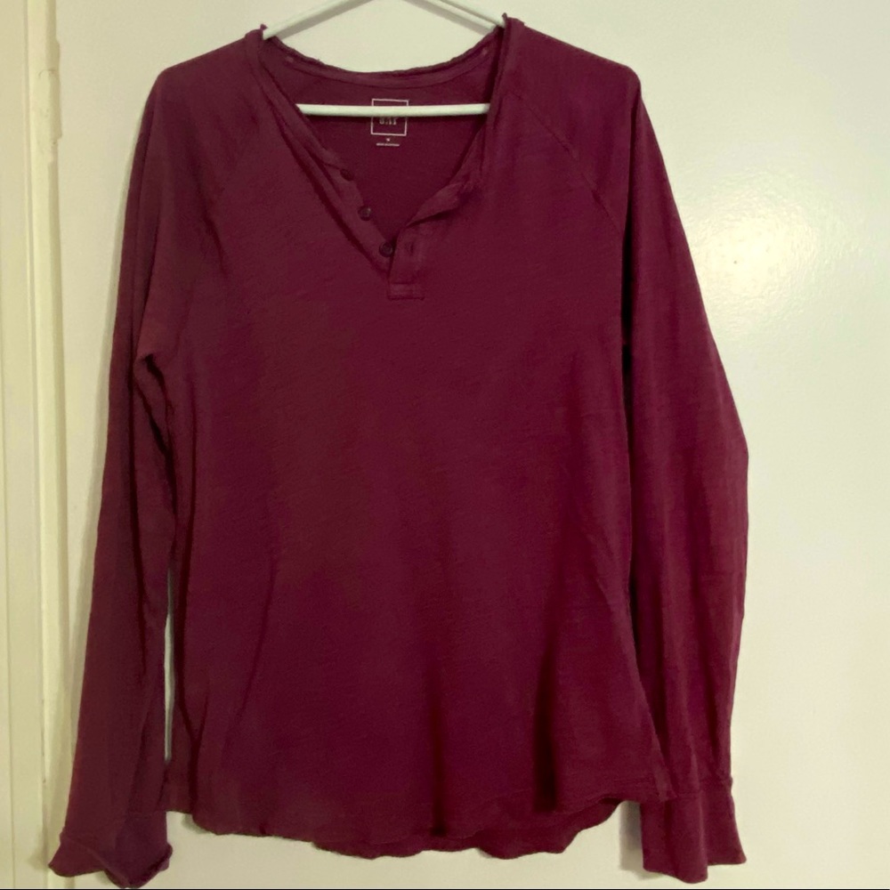 Gap Henley T-Shirt Wine Medium
